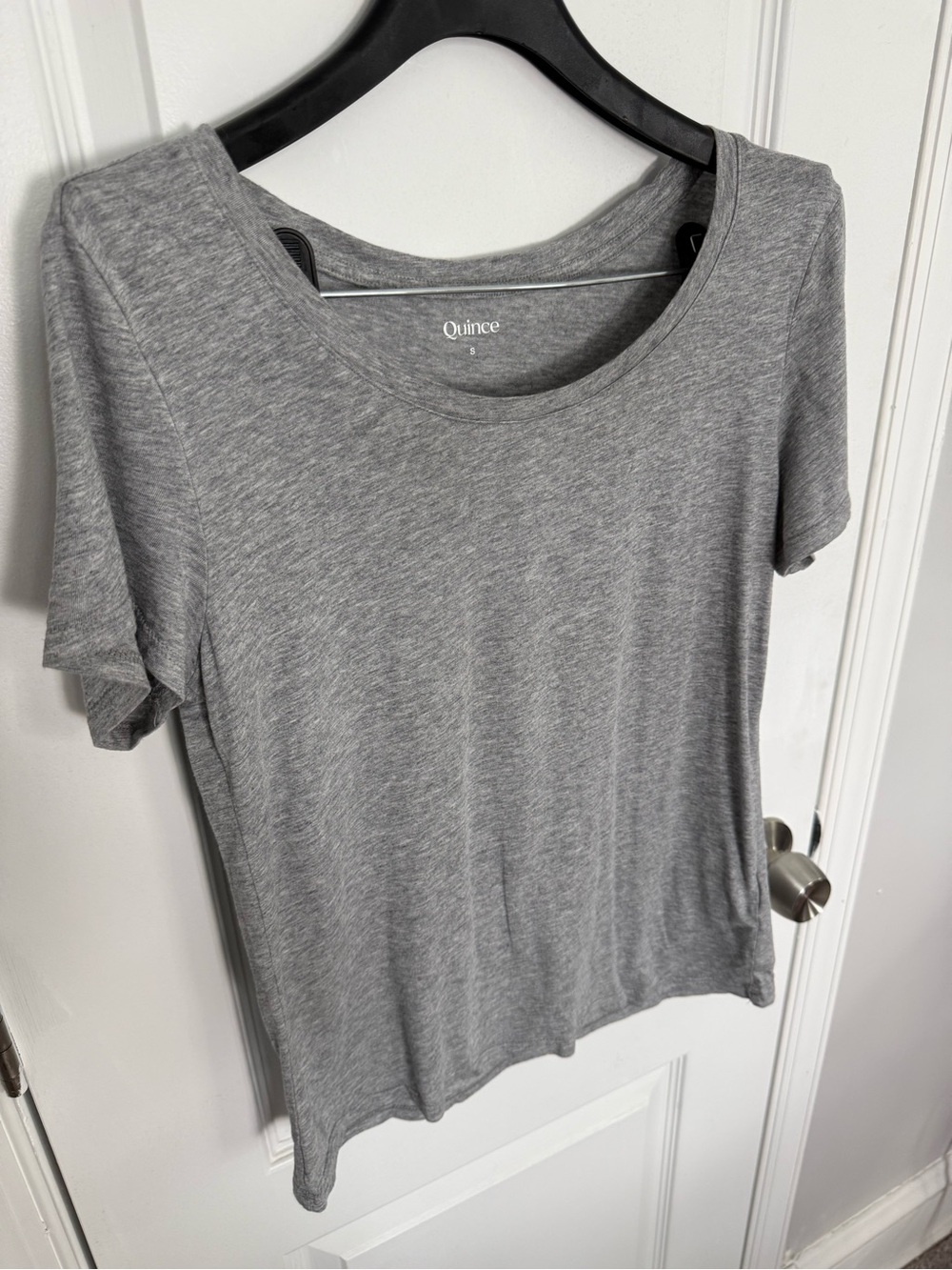 Quince Grey Scoop Neck Short Sleeve Tee